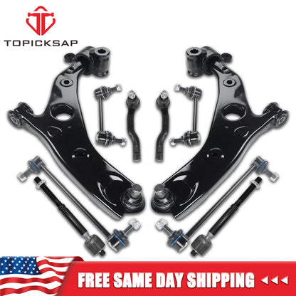 10Pcs Front Control Arm Ball Joint Rear Sway Bar Tie Rod For Mazda 6 2014-2020