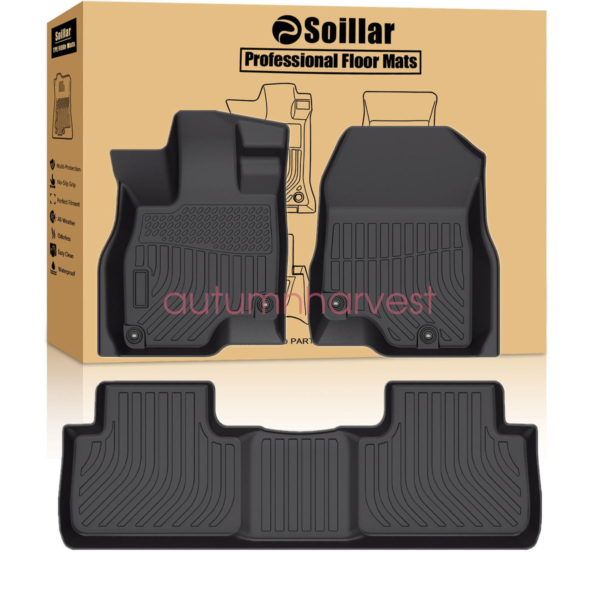 Floor Mats Liners TPE For 2019-2025 Acura RDX 3D Model All-Weather Black NEW