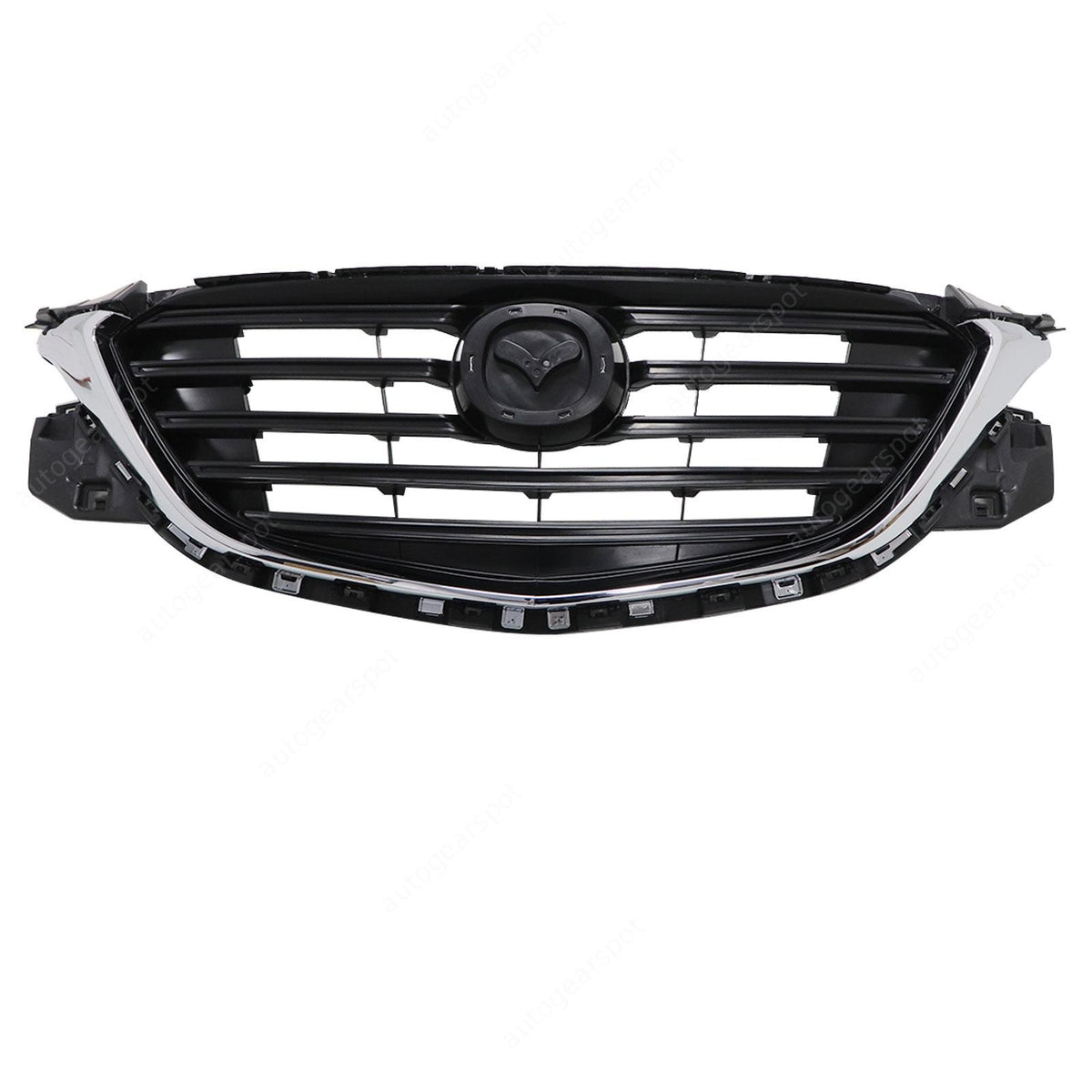 Fit 2016-2021 Mazda CX-9 Front Black Textured Grille+Chrome Molding TK4850710G