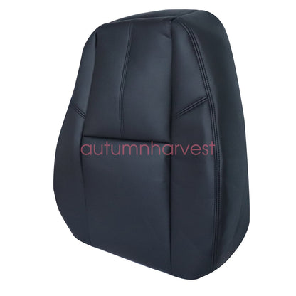 For Chevy Silverado 2007-14 3500 Driver Bottom And Top Leather Seat Cover Black