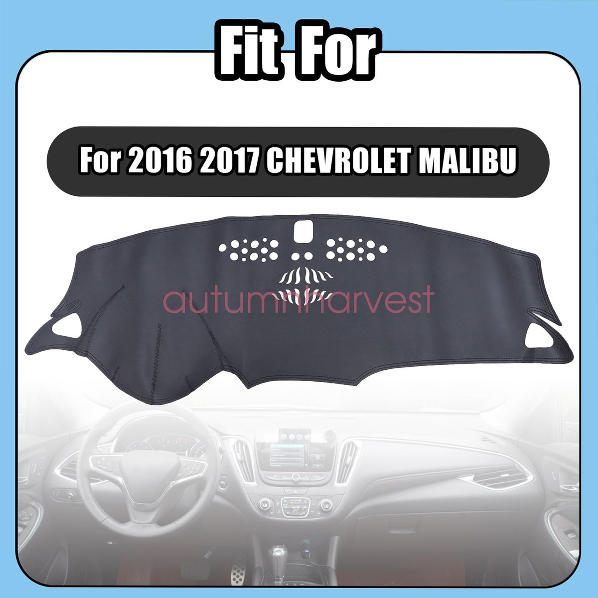 Fits 2016 2017 Chevrolet Malibu Dashboard Dash Cover Mat Dashmat Leather Black