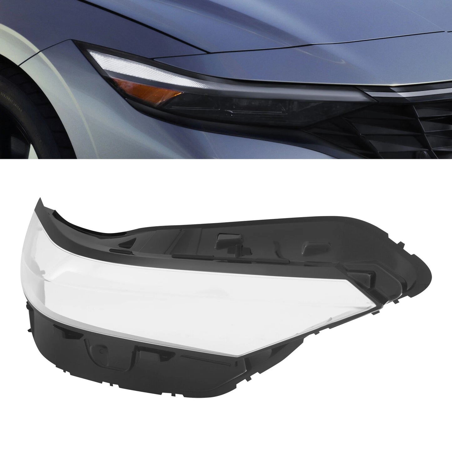 Right Side Front Headlight Lens Lamp Housing Cover For Hyundai Elantra 2024 2025