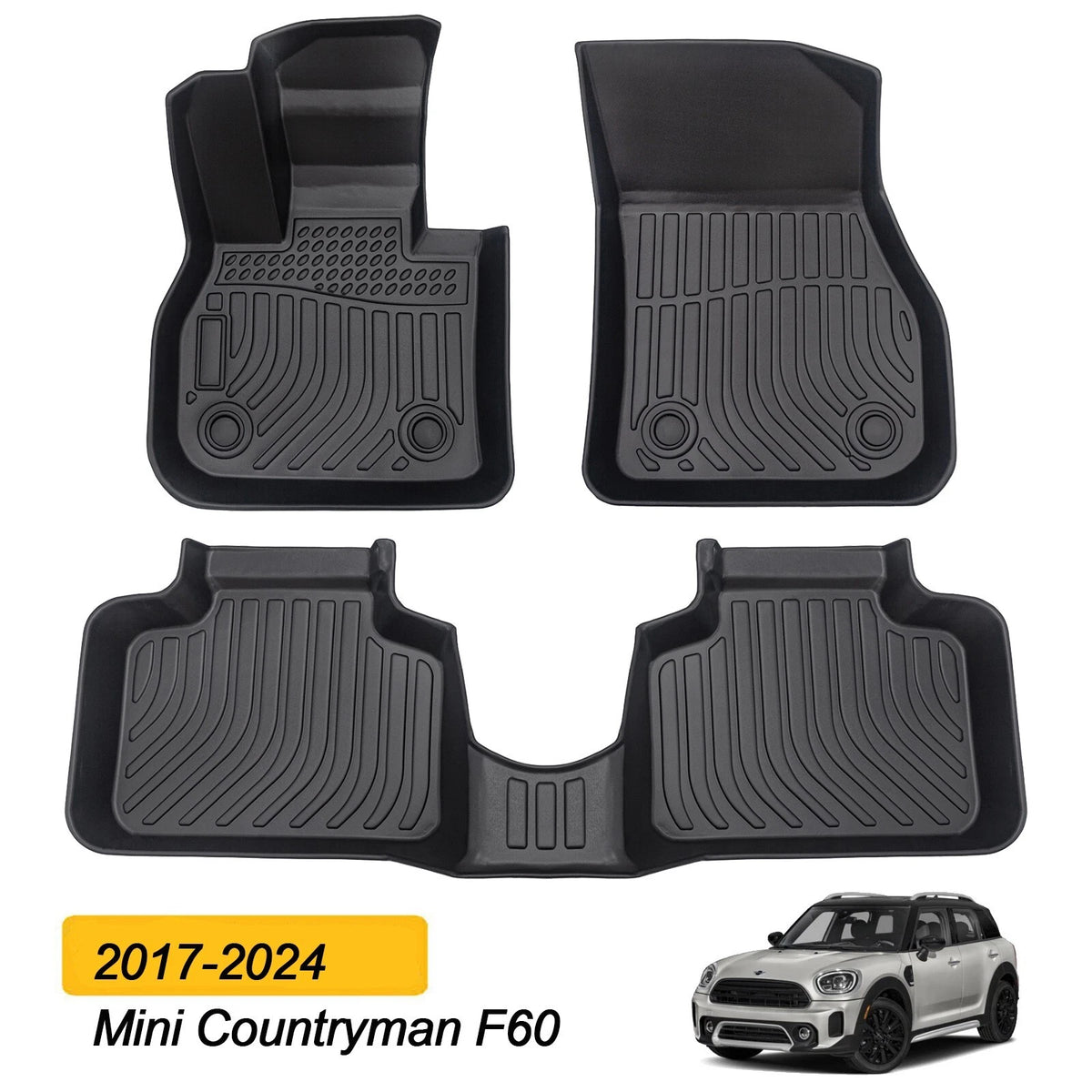 Floor Mats Liners TPE For 2017-2024 Mini Countryman F60 3D Model All-Weather NEW