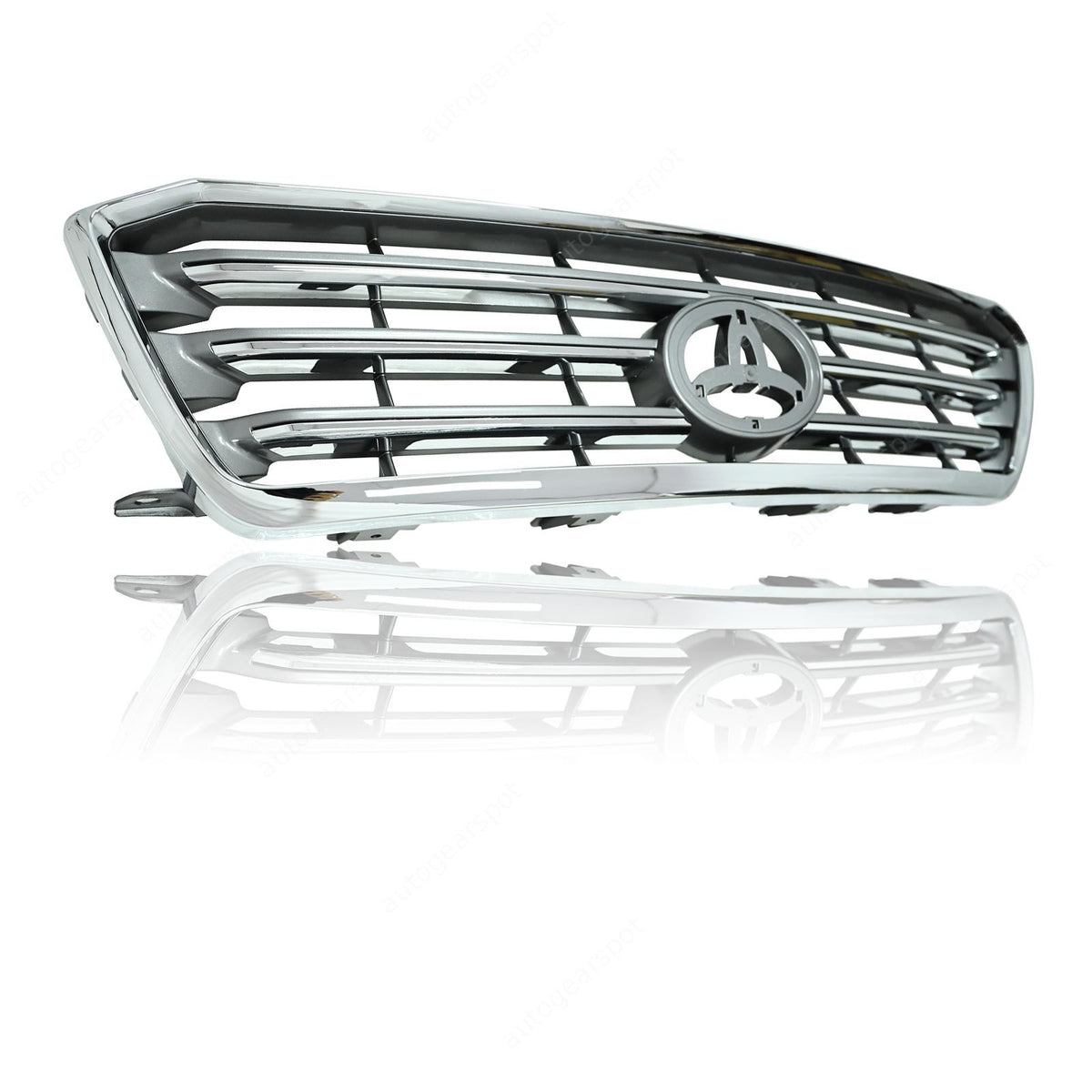 Front Upper Chrome Grille W/ Pair Bumper Bracket For 2008-2010 Toyota Highlander