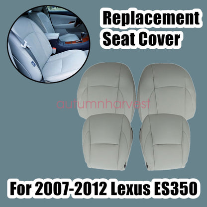 For 2007-2012 Lexus ES350 Front Bottom & Lean Back Leather Seat Cover Light Gray