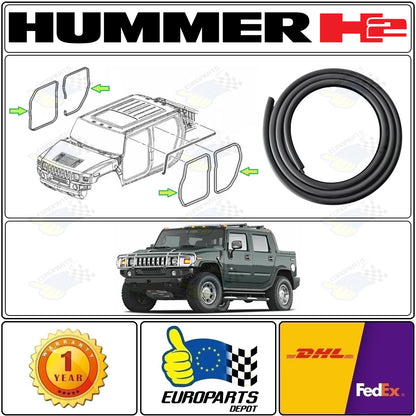 Fit 03-09 Hummer H2 Door Seal Weatherstrip On Body 4-Piece Set Front-Rear LH-RH