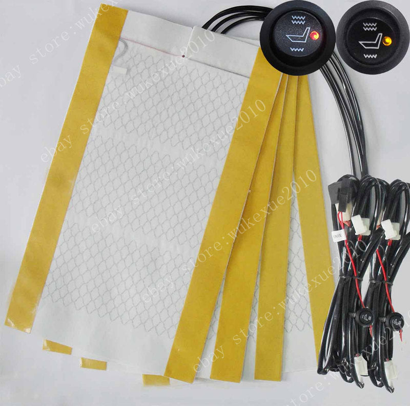 2 seats 12V Universal round switch seat heater,heated seat kit,4 pads