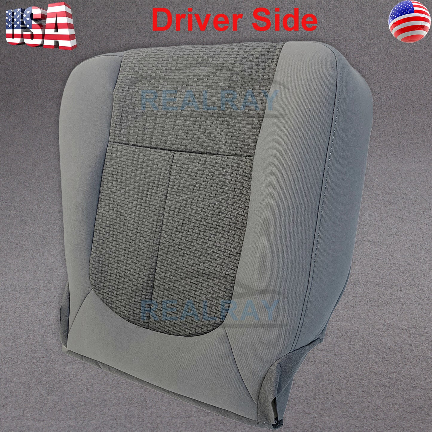 Driver Bottom Cloth Seat Cover Gray For 2011-2016 Ford F250 F350 F450 F550 XLT