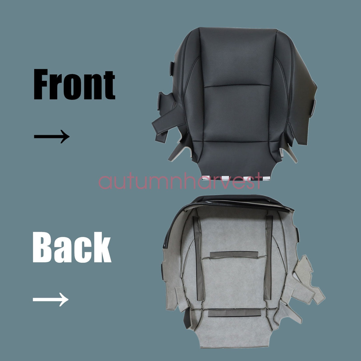 For 2007-2012 LEXUS ES350 Both Side Bottom & Lean Back Seat Cover Leather Black