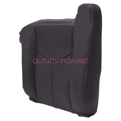 For 2003-2006 Chevy Silverado Leather Seat Cover Dark Gray Driver Bottom-Top