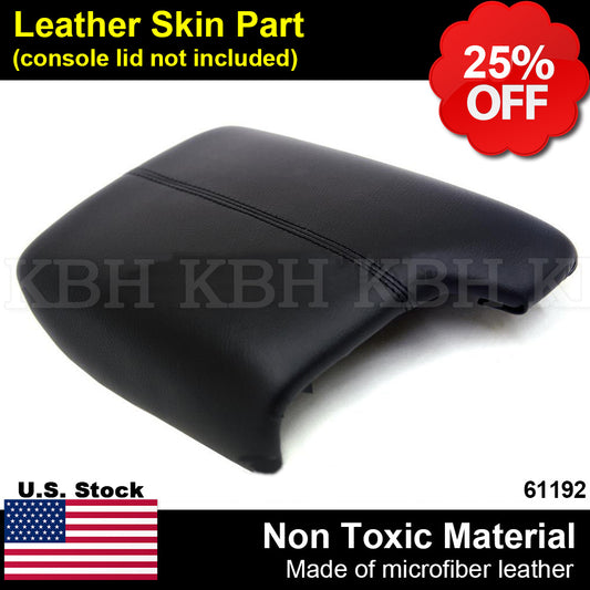 Leather Center Console Lid Armrest Cover 2013 14-2017 For Honda Accord EX Black