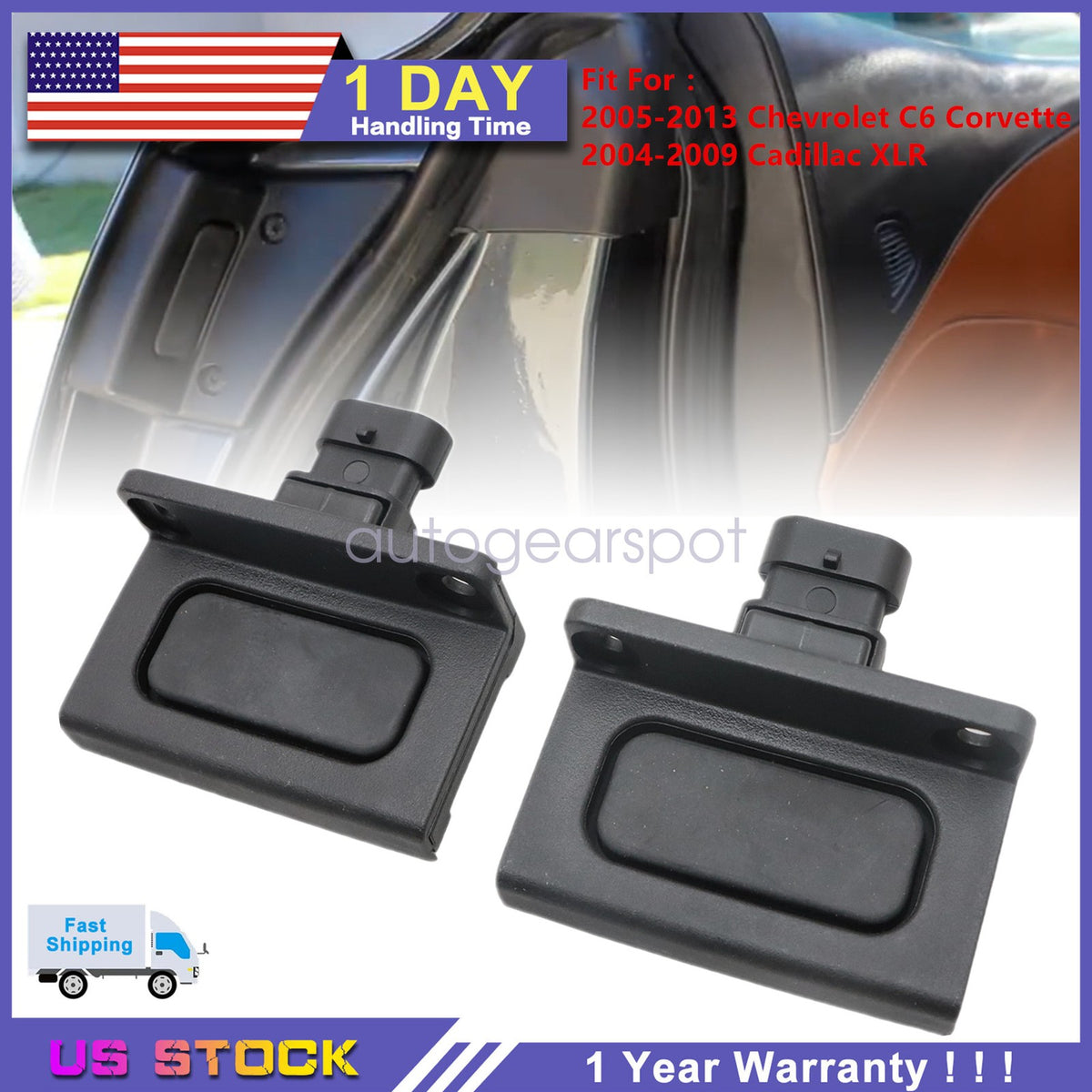 For 2004-2009 Cadillac XLR 2PCS Door Handle Latch Release Switch Left/Right
