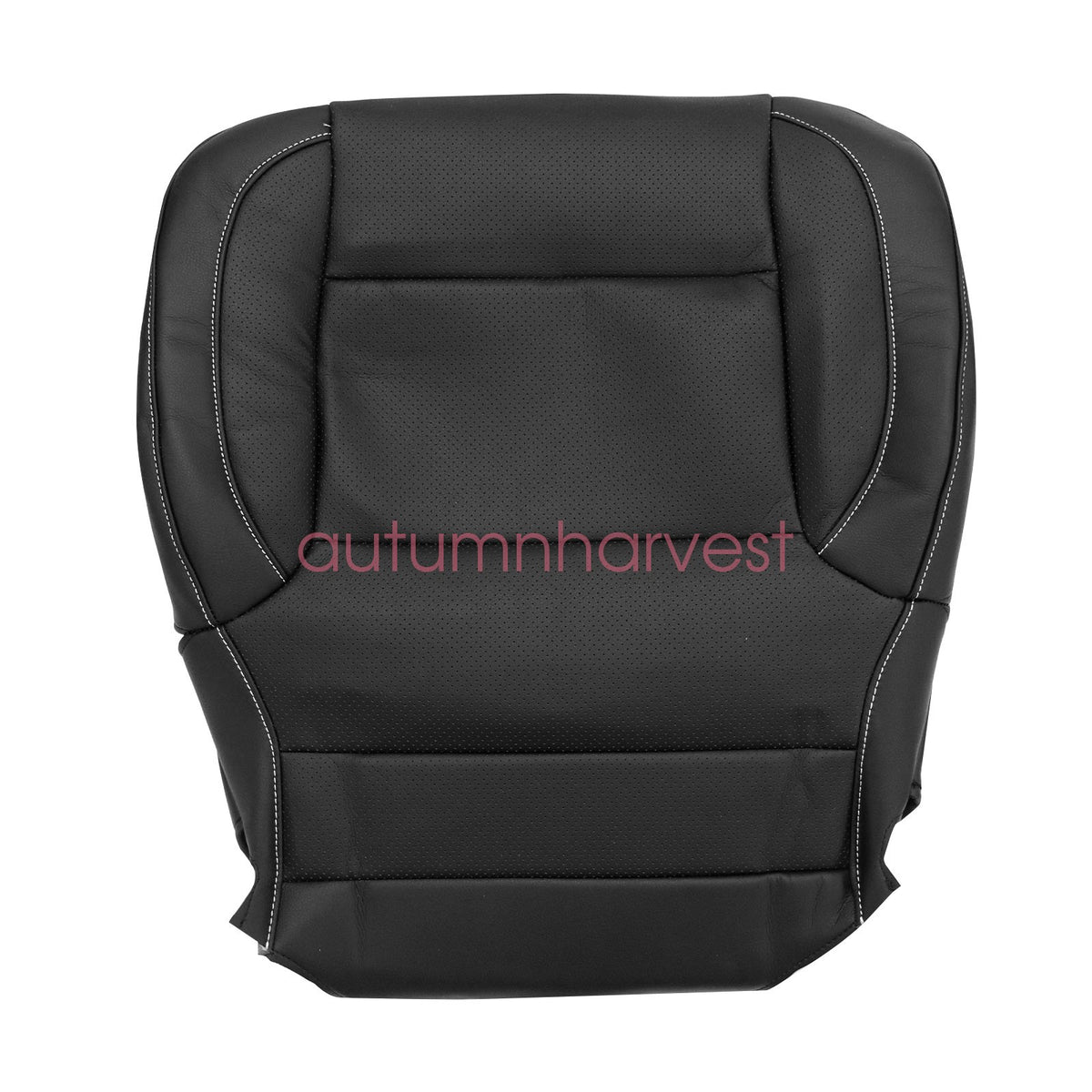 For 14-2019 Chevy Silverado 1500 Passenger Bottom & Top Leather Seat Cover Black