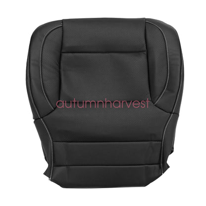 For 14-2019 Chevy Silverado 1500 Passenger Bottom & Top Leather Seat Cover Black