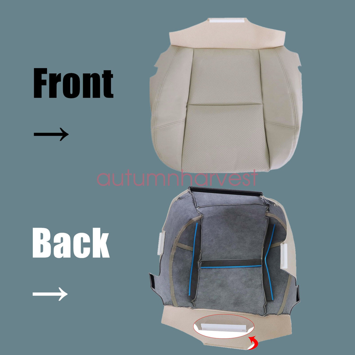 For 2007-2008 Cadillac Escalade ESV, EXT Driver Bottom PERFORATED Seat Cover Tan
