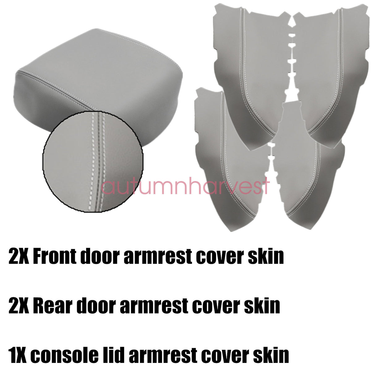 For Honda Pilot 2009-15 Driver & Passenger Door Panel+ Console Lid Armrest Cover