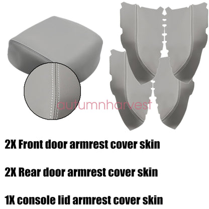 For Honda Pilot 2009-15 Driver & Passenger Door Panel+ Console Lid Armrest Cover