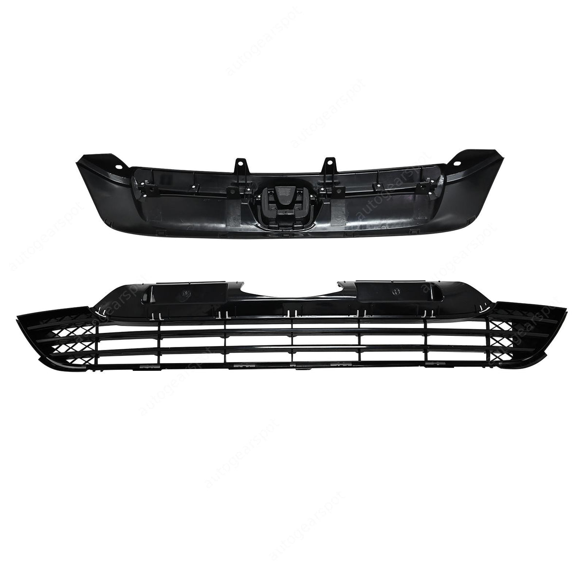 Fits Honda CRV CR-V 2007-2009 New Front Bumper Grill Upper+Lower Grille Chrome