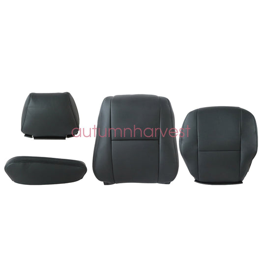 For 07-19 Mercedes-Benz Sprinter Driver Top & Bottom Leather Seat Cover Black