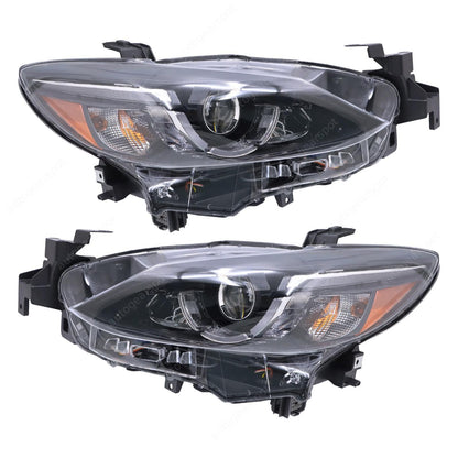 Pair LED Headlights For Mazda 6 2016-2017 Headlamp Front w/AFS Left+Right Side