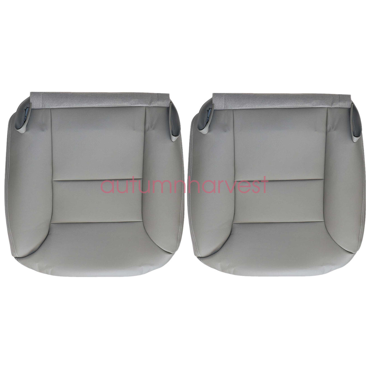 Fits 1995-1999 Chevy Silverado Driver & Passenger Bottom Leather Seat Cover Gray