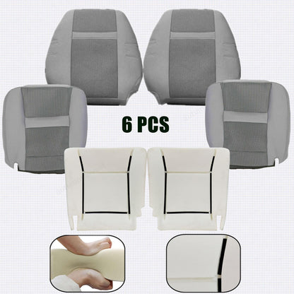 For 2006-2010 Dodge Ram 1500 2500 3500 Front Seat Cover Gray & Foam Cushion