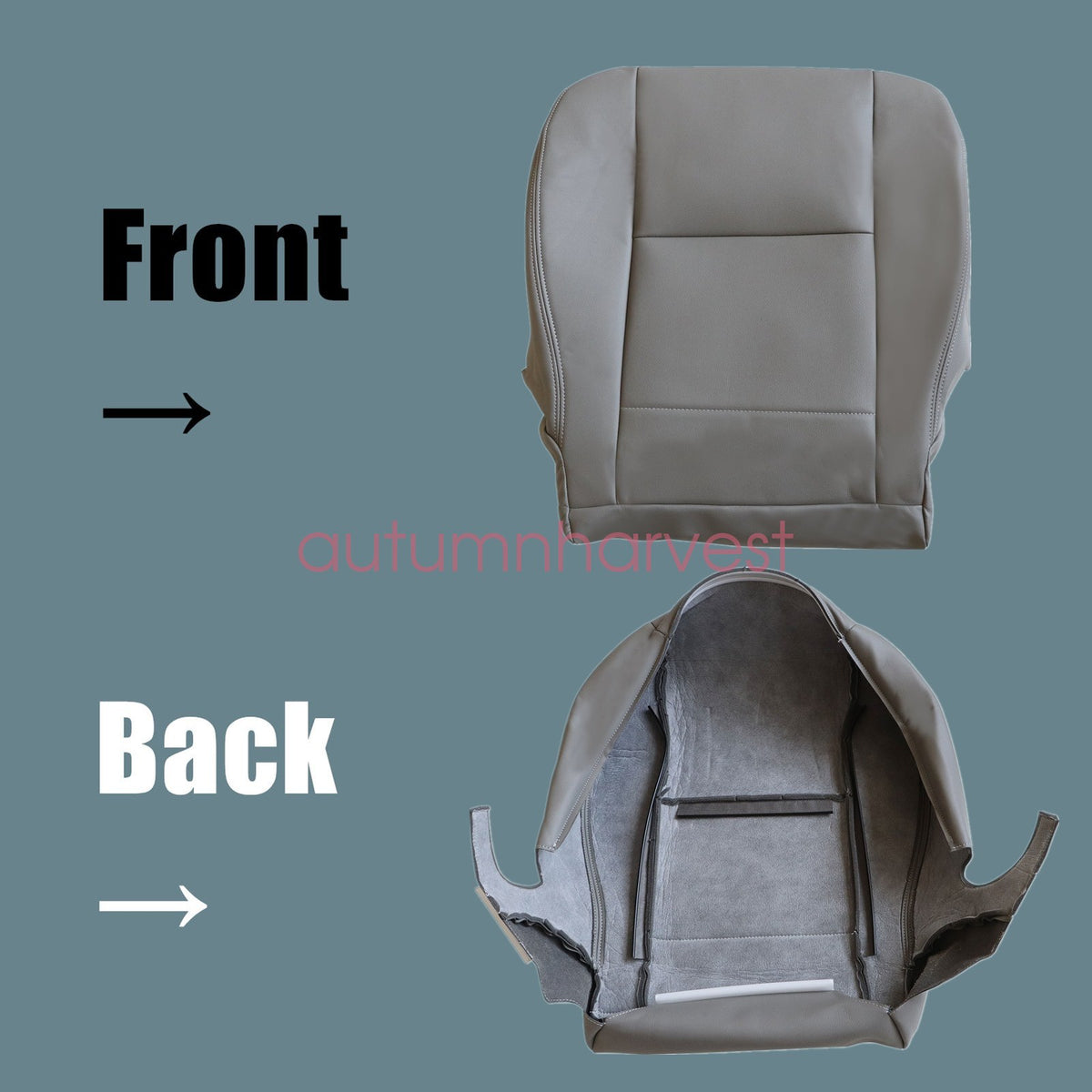 For 2000-2004 Toyota Tundra Sequoia Driver & Passenger Leather Seat Cover Gray