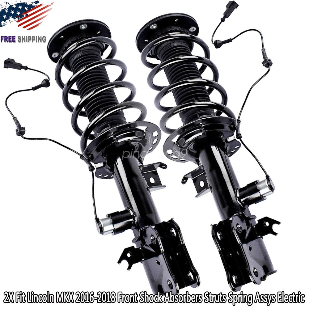2Pcs Front Shock Strut Assys w/Electric For 2016-2018 Lincoln MKX F2GZ18124-V