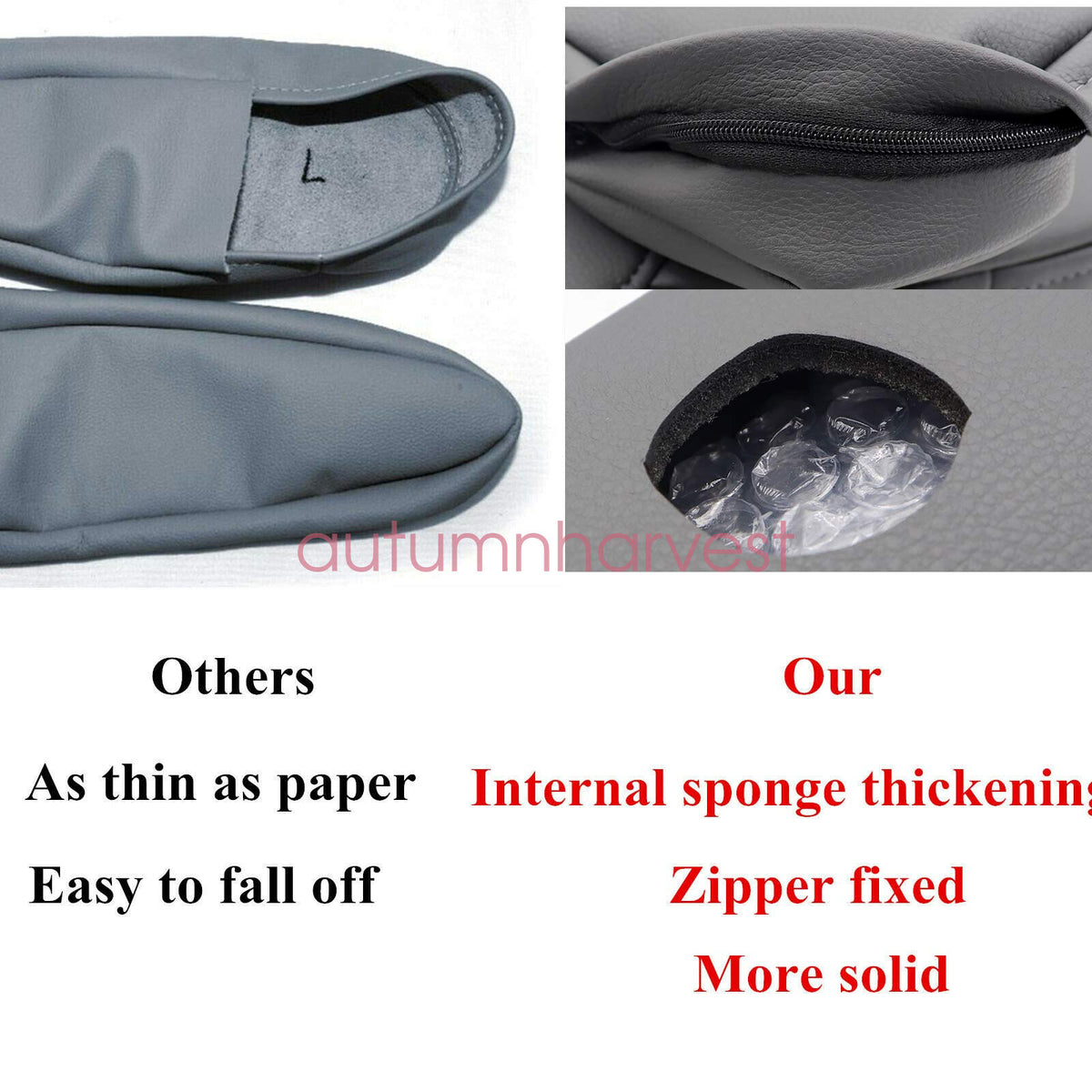 Replacement Leather Front Seat Armrest Cover 2007-09 For Honda CR-V CRV Gray NEW