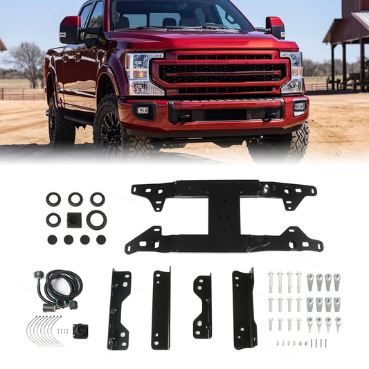 Fits 2017-2022 Ford F250 F350 5th Wheel/Gooseneck Black Steel Hitch Prep Package