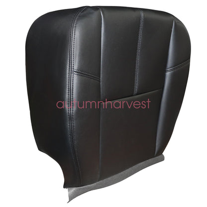Driver & Passenger Bottom Leather Seat Cover Fits 2007-2014 GMC Sierra Black 193