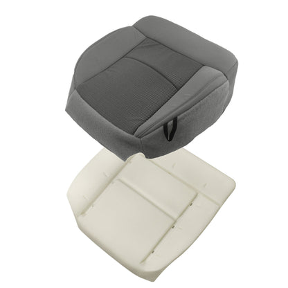 For 2004-2008 Ford F150 Driver Cloth Bottom Seat Cover & Foam Cushion Flint Gray