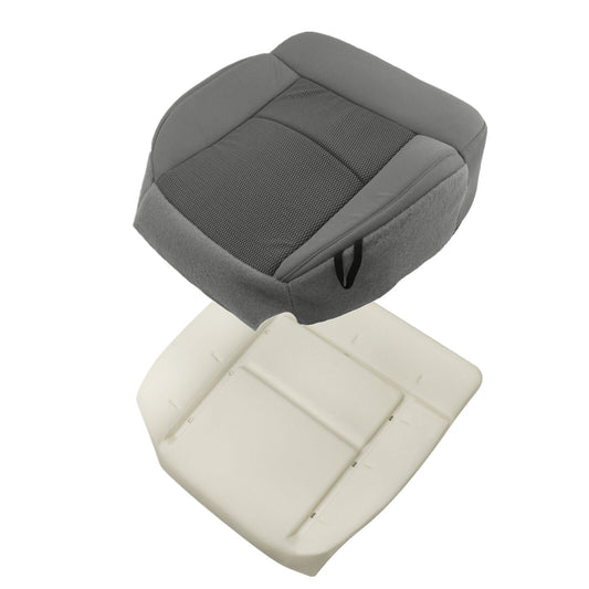 For 2004-2008 Ford F150 Driver Cloth Bottom Seat Cover & Foam Cushion Flint Gray