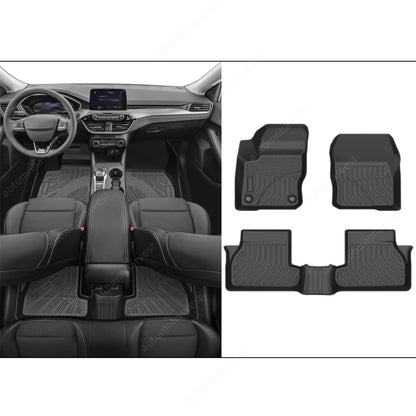 TPE Floor Mats+Trunk Cargo Liner For 2012-2018 Ford Focus Sedan All-Weather Set