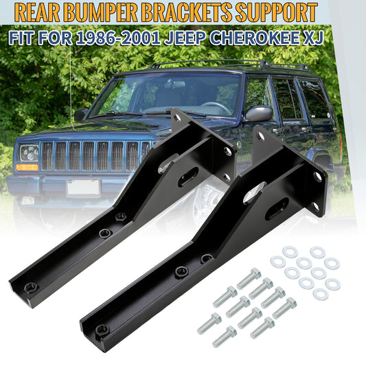 2Pcs Fits for 1986-2001 Jeep Cherokee XJ Upgrated Rear Bumper Brackets Support