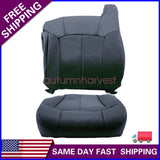 For 1999 2000 2001 2002 Chevy Silverado Driver Bottom & Top Seat Cover Dark Gray