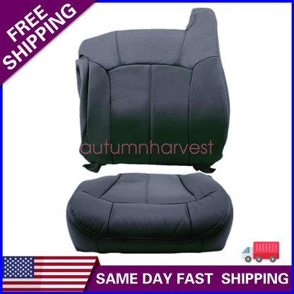 For 1999 2000 2001 2002 Chevy Silverado Driver Bottom & Top Seat Cover Dark Gray