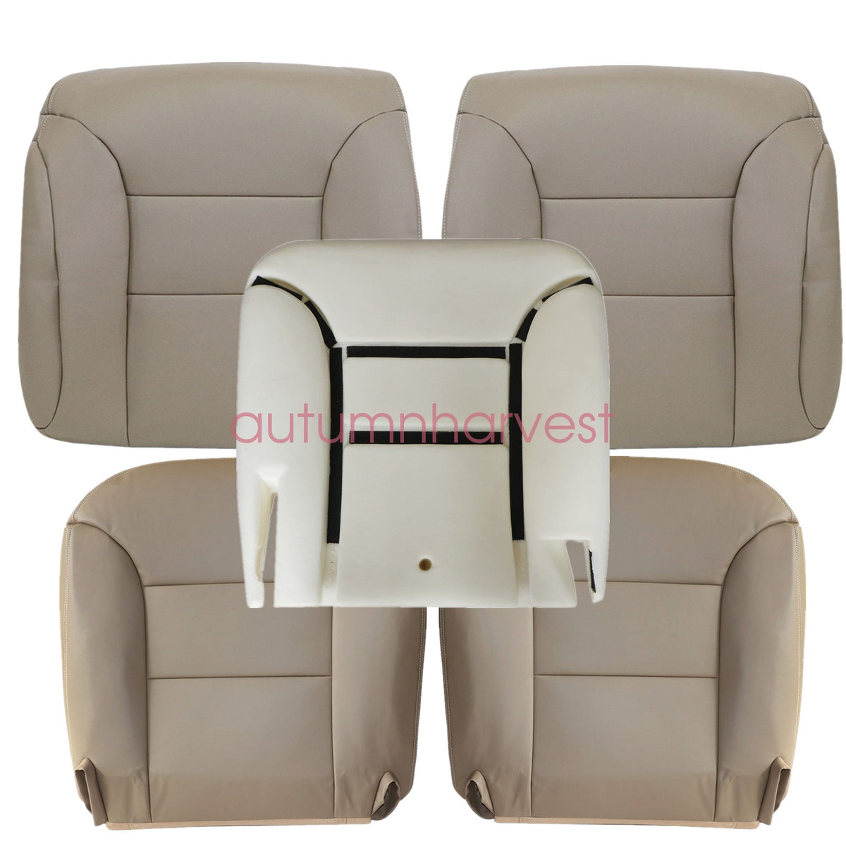 For 1995-99 Chevy Suburban Driver & Passenger Leather Seat Cover & Foam Cushion