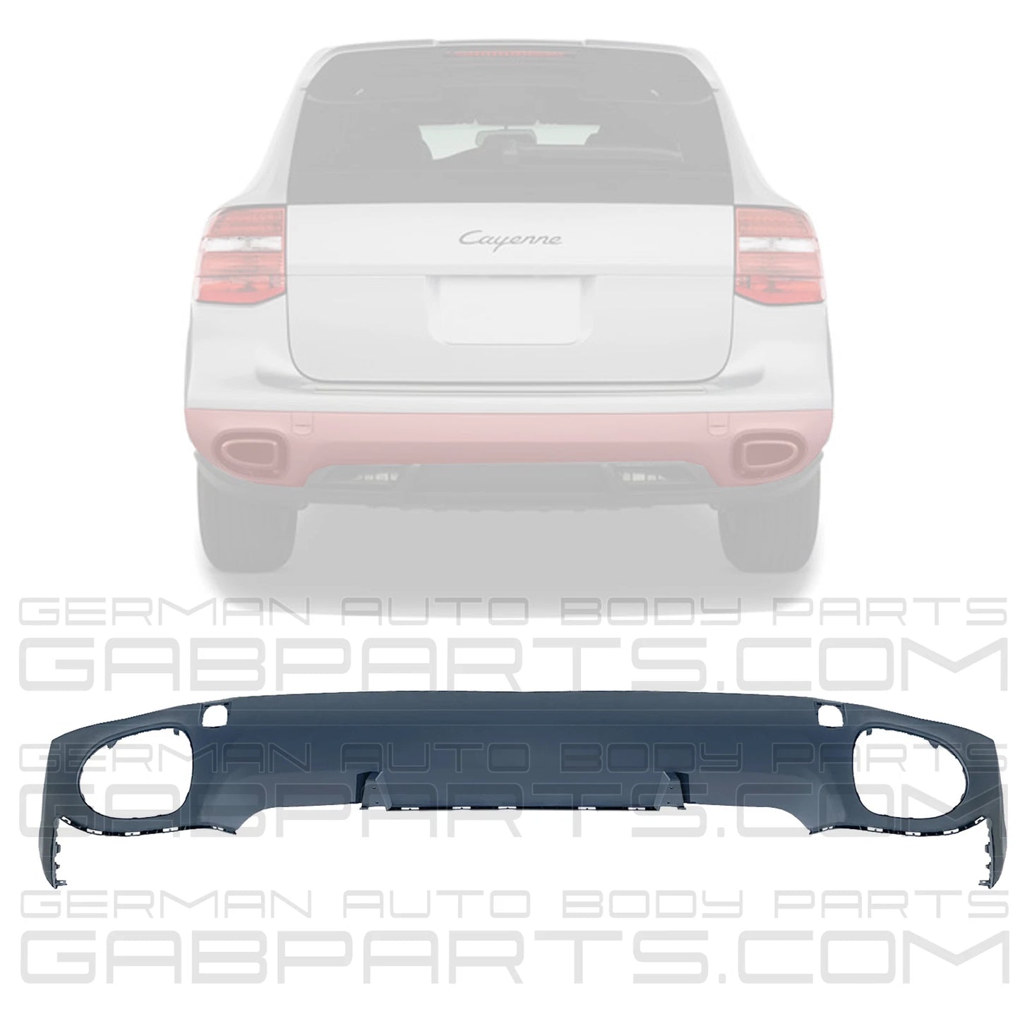Primed Rear Bumper Lip Diffuser Lower Valance Spoiler For 2008-2010 Cayenne 957