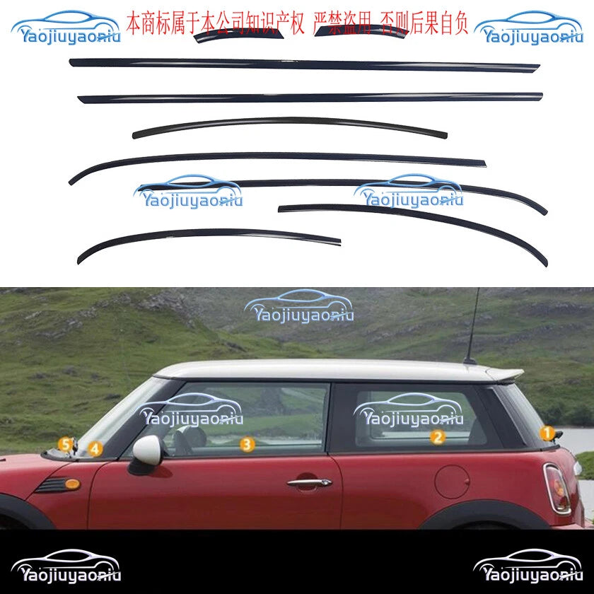 Chrome Black For Mini Cooper R56 2 Door 2007-2013 Window Moulding Trim Seal New
