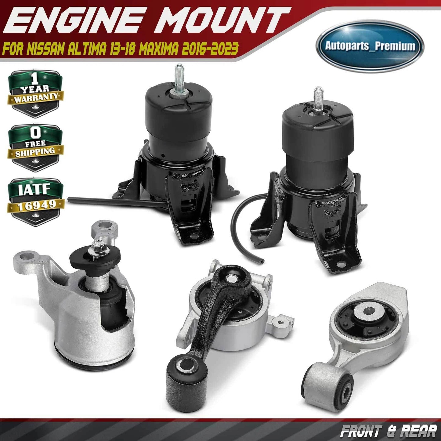 5x Engine Motor & Torque Mount For Nissan Pathfinder 17-20 Maxima 16-23 V6 3.5L