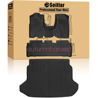 TPE Floor Mats & Trunk Cargo Liner 3D Black For 2002-2006 Honda CR-V All Weather