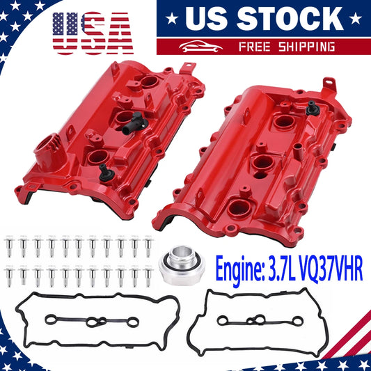 2X Aluminum Valve Cover Gasket Set For 2008-2019 Infiniti 2009-2020 Nissan 370Z