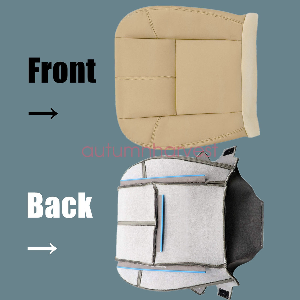 For 2007 2008-2014 Chevy Tahoe Driver & Passenger Bottom Seat Cover Leather Tan