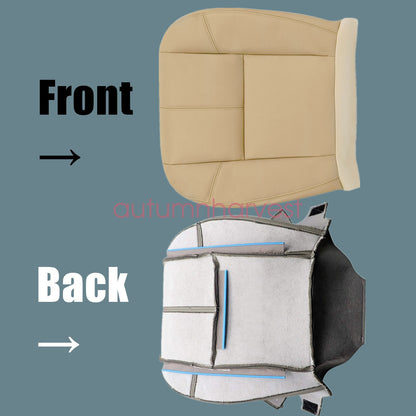 For 2007 2008-2014 Chevy Tahoe Driver & Passenger Bottom Seat Cover Leather Tan