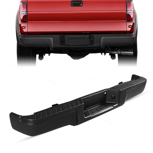 For 2009-2014 Ford F-150 Black Rear Bumper Assembly W/o Parking Sensor Holes New