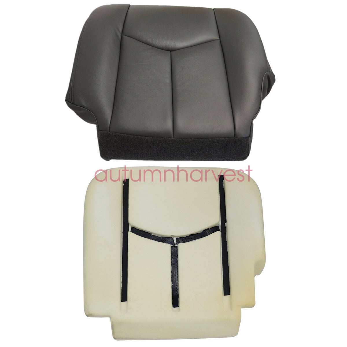 Driver Bottom Seat Cover & Foam Cushion Fits 2003-2006 Chevy Silverado Dark Gray