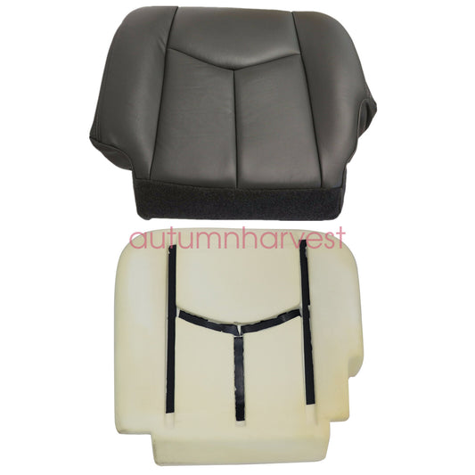 Driver Bottom Seat Cover & Foam Cushion Fits 2003-2006 Chevy Silverado Dark Gray