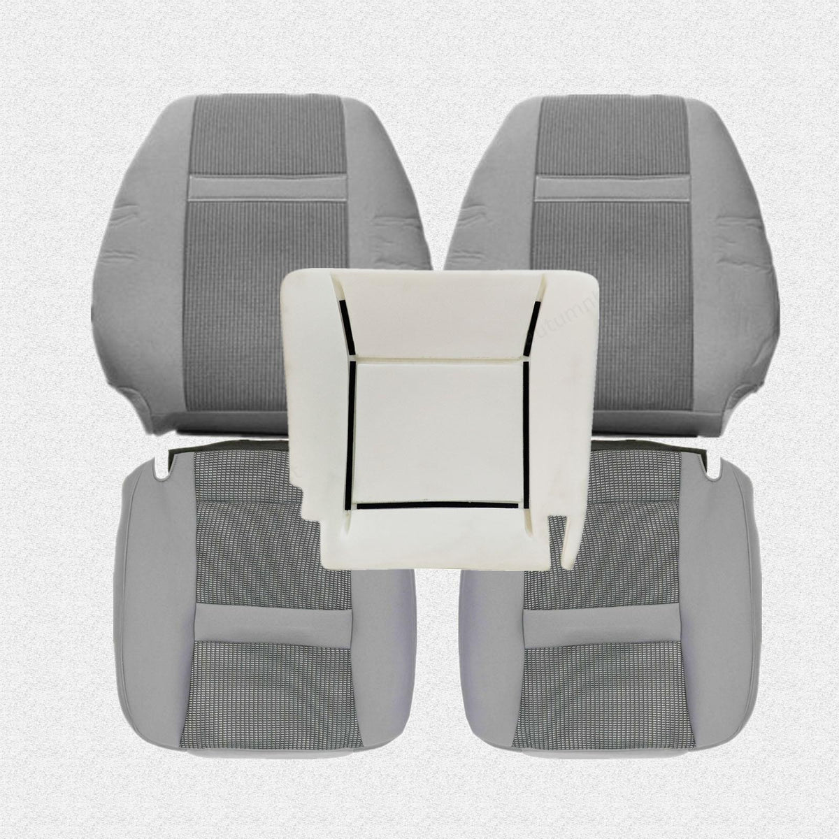 For 2006-2010 Dodge Ram 1500 2500 3500 Front Seat Cover Gray & Foam Cushion