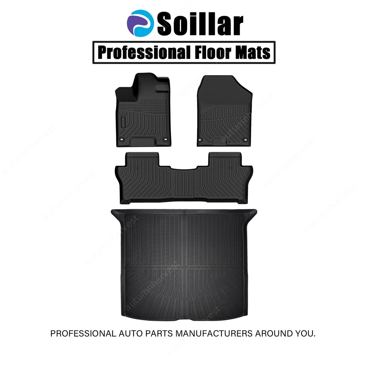 Floor Mats Trunk Cargo Liner 3D For 2019-2025 Honda Passport All Weather TPE